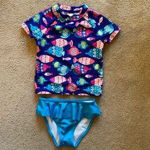 Gymboree Two Piece Marine Life Swimsuit - Girls Size 5T